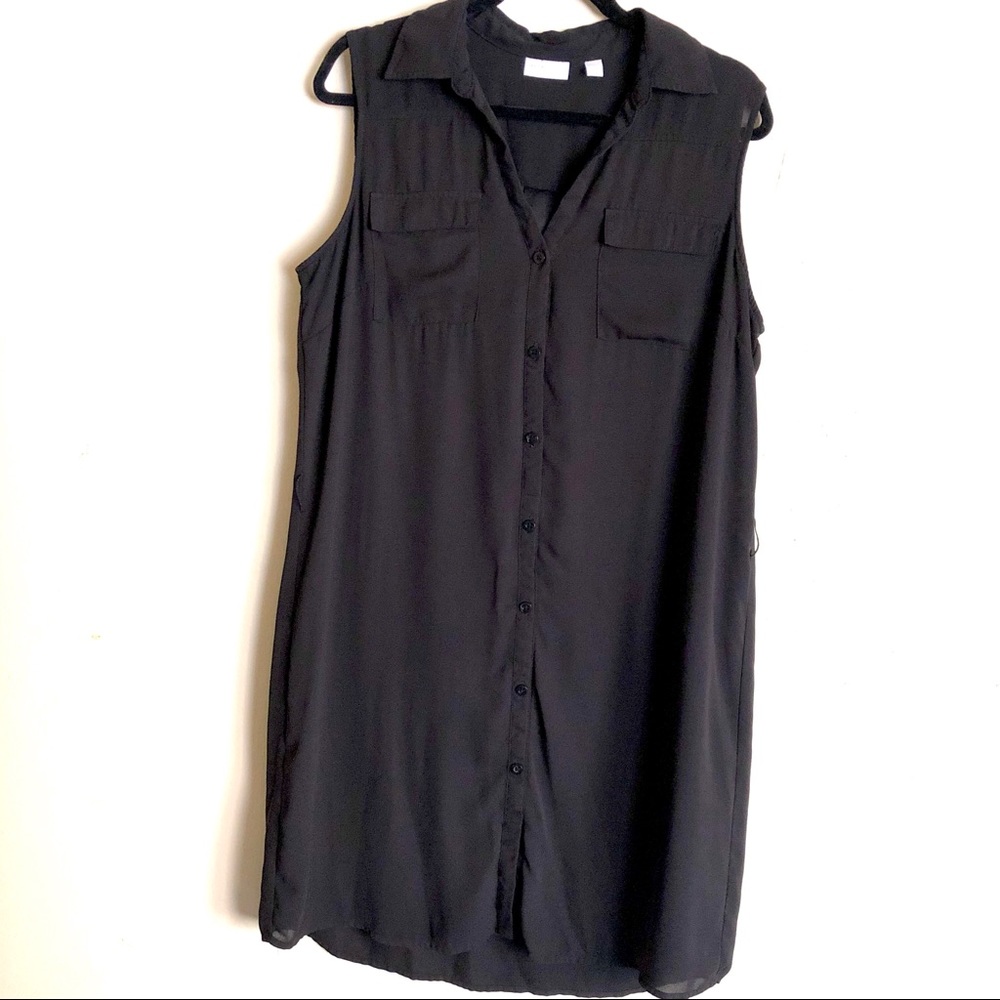 New York Company button up black mini dress